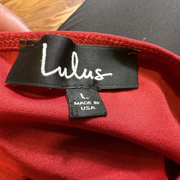 Lulus Asymmetrical Mini Dress Rust Color Spaghetti‎ Straps Size Large - Picture 4 of 6